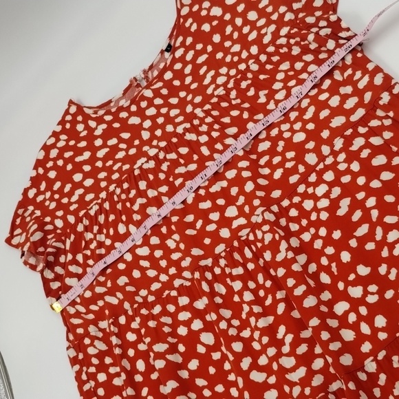 Cupshe The Gianna Dress women's Large dark orange spotted A-frame tiered dress - Picture 8 of 12